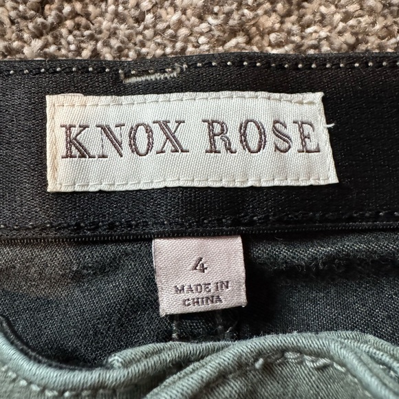 Knox Rose Women's Green Ankle Zipper Jeans Size 4 - Picture 9 of 13